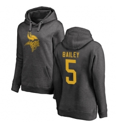 NFL Women's Nike Minnesota Vikings #5 Dan Bailey Ash One Color Pullover Hoodie