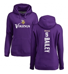 NFL Women's Nike Minnesota Vikings #5 Dan Bailey Purple Backer Pullover Hoodie