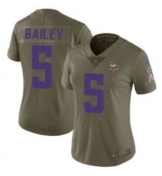 Women's Nike Minnesota Vikings #5 Dan Bailey Limited Olive 2017 Salute to Service NFL Jersey