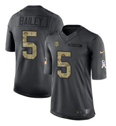 Youth Nike Minnesota Vikings #5 Dan Bailey Limited Black 2016 Salute to Service NFL Jersey