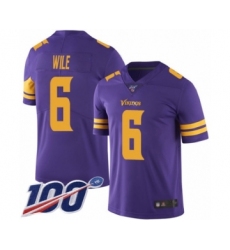 Men's Minnesota Vikings #6 Matt Wile Limited Purple Rush Vapor Untouchable 100th Season Football Jersey