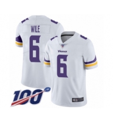 Men's Minnesota Vikings #6 Matt Wile White Vapor Untouchable Limited Player 100th Season Football Jersey