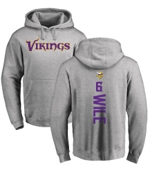 NFL Nike Minnesota Vikings #6 Matt Wile Ash Backer Pullover Hoodie