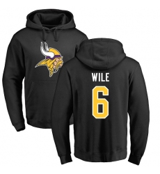 NFL Nike Minnesota Vikings #6 Matt Wile Black Name & Number Logo Pullover Hoodie