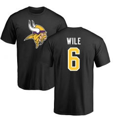NFL Nike Minnesota Vikings #6 Matt Wile Black Name & Number Logo T-Shirt