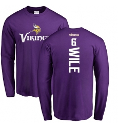 NFL Nike Minnesota Vikings #6 Matt Wile Purple Backer Long Sleeve T-Shirt