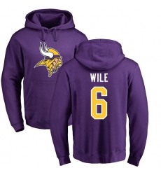 NFL Nike Minnesota Vikings #6 Matt Wile Purple Name & Number Logo Pullover Hoodie