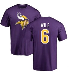 NFL Nike Minnesota Vikings #6 Matt Wile Purple Name & Number Logo T-Shirt