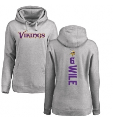 NFL Women's Nike Minnesota Vikings #6 Matt Wile Ash Backer Pullover Hoodie
