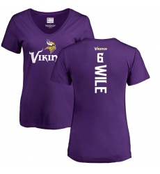 NFL Women's Nike Minnesota Vikings #6 Matt Wile Purple Backer Slim Fit T-Shirt