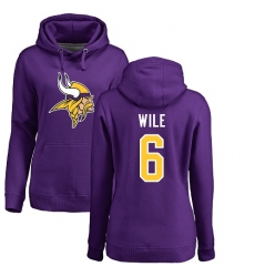 NFL Women's Nike Minnesota Vikings #6 Matt Wile Purple Name & Number Logo Pullover Hoodie