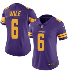 Women's Nike Minnesota Vikings #6 Matt Wile Limited Purple Rush Vapor Untouchable NFL Jersey