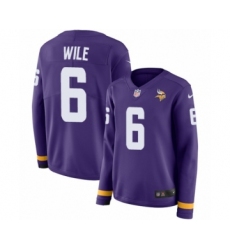 Women's Nike Minnesota Vikings #6 Matt Wile Limited Purple Therma Long Sleeve NFL Jersey