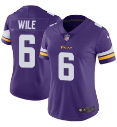 Women's Nike Minnesota Vikings #6 Matt Wile Purple Team Color Vapor Untouchable Limited Player NFL Jersey