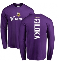 NFL Nike Minnesota Vikings #23 George Iloka Purple Backer Long Sleeve T-Shirt