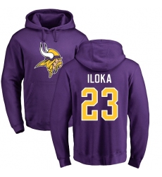 NFL Nike Minnesota Vikings #23 George Iloka Purple Name & Number Logo Pullover Hoodie