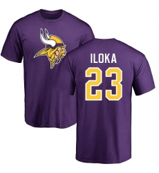 NFL Nike Minnesota Vikings #23 George Iloka Purple Name & Number Logo T-Shirt