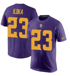 NFL Nike Minnesota Vikings #23 George Iloka Purple Rush Pride Name & Number T-Shirt