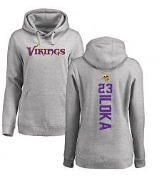 NFL Women's Nike Minnesota Vikings #23 George Iloka Ash Backer Pullover Hoodie