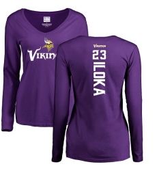 NFL Women's Nike Minnesota Vikings #23 George Iloka Purple Backer Slim Fit Long Sleeve T-Shirt