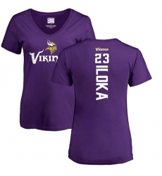 NFL Women's Nike Minnesota Vikings #23 George Iloka Purple Backer Slim Fit T-Shirt