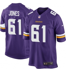 Men's Nike Minnesota Vikings #61 Brett Jones Game Purple Team Color NFL Jersey