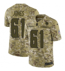Men's Nike Minnesota Vikings #61 Brett Jones Limited Camo 2018 Salute to Service NFL Jersey