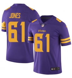 Men's Nike Minnesota Vikings #61 Brett Jones Limited Purple Rush Vapor Untouchable NFL Jersey