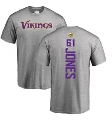NFL Nike Minnesota Vikings #61 Brett Jones Ash Backer T-Shirt