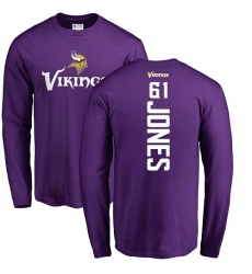 NFL Nike Minnesota Vikings #61 Brett Jones Purple Backer Long Sleeve T-Shirt