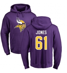 NFL Nike Minnesota Vikings #61 Brett Jones Purple Name & Number Logo Pullover Hoodie