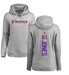 NFL Women's Nike Minnesota Vikings #61 Brett Jones Ash Backer Pullover Hoodie