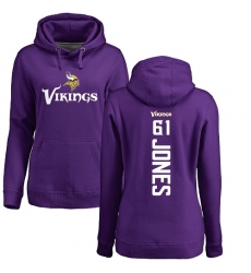 NFL Women's Nike Minnesota Vikings #61 Brett Jones Purple Backer Pullover Hoodie