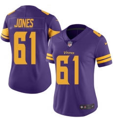Women's Nike Minnesota Vikings #61 Brett Jones Limited Purple Rush Vapor Untouchable NFL Jersey