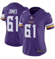 Women's Nike Minnesota Vikings #61 Brett Jones Purple Team Color Vapor Untouchable Limited Player NFL Jers