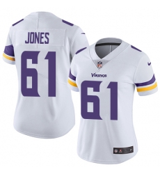 Women's Nike Minnesota Vikings #61 Brett Jones White Vapor Untouchable Limited Player NFL Jersey