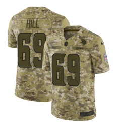 Men's Nike Minnesota Vikings #69 Rashod Hill Limited Camo 2018 Salute to Service NFL Jersey