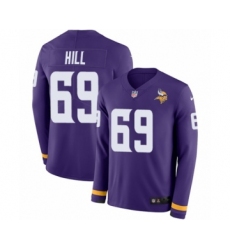Men's Nike Minnesota Vikings #69 Rashod Hill Limited Purple Therma Long Sleeve NFL Jersey