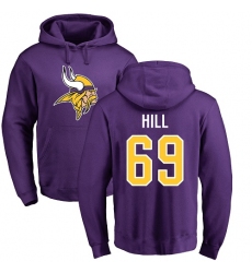 NFL Nike Minnesota Vikings #69 Rashod Hill Purple Name & Number Logo Pullover Hoodie