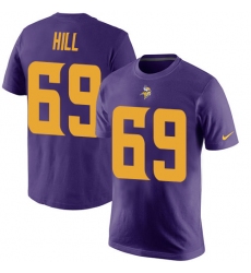 NFL Nike Minnesota Vikings #69 Rashod Hill Purple Rush Pride Name & Number T-Shirt