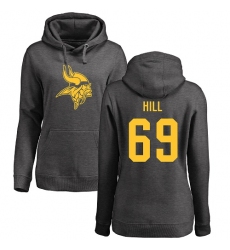 NFL Women's Nike Minnesota Vikings #69 Rashod Hill Ash One Color Pullover Hoodie