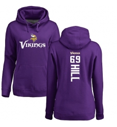 NFL Women's Nike Minnesota Vikings #69 Rashod Hill Purple Backer Pullover Hoodie