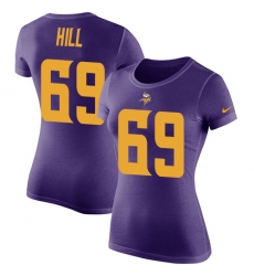 NFL Women's Nike Minnesota Vikings #69 Rashod Hill Purple Rush Pride Name & Number T-Shirt