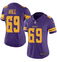 Women's Nike Minnesota Vikings #69 Rashod Hill Limited Purple Rush Vapor Untouchable NFL Jersey