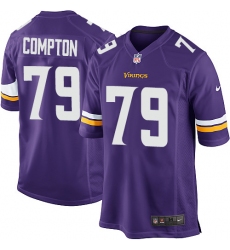 Men's Nike Minnesota Vikings #79 Tom Compton Game Purple Team Color NFL Jersey