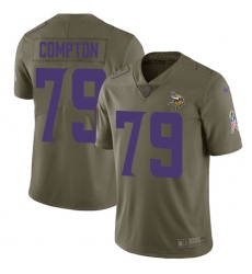 Men's Nike Minnesota Vikings #79 Tom Compton Limited Olive 2017 Salute to Service NFL Jersey