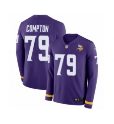 Men's Nike Minnesota Vikings #79 Tom Compton Limited Purple Therma Long Sleeve NFL Jersey