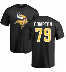 NFL Nike Minnesota Vikings #79 Tom Compton Black Name & Number Logo T-Shirt