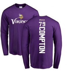 NFL Nike Minnesota Vikings #79 Tom Compton Purple Backer Long Sleeve T-Shirt
