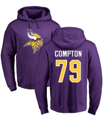 NFL Nike Minnesota Vikings #79 Tom Compton Purple Name & Number Logo Pullover Hoodie